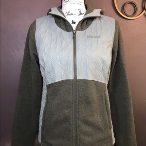 EUC Marmot Women’s Quilted Full Zip Hooded Sweater